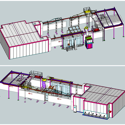 High Efficiency Electrostatic Automatic Powder Coating Plant Line New Condition