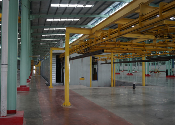 Free Conveyor Automatic Powder Coating Plant line For Aluminium Profile